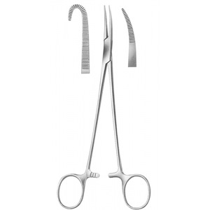 White Tonsil Seizing Forceps, 1 Open Ring Handle, Medium Curve, 5.5 Mm Jaws, 7" (17.8 Cm)